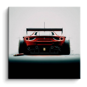Ferrari wyścigowe z tyłu - obraz na matowym PVC
