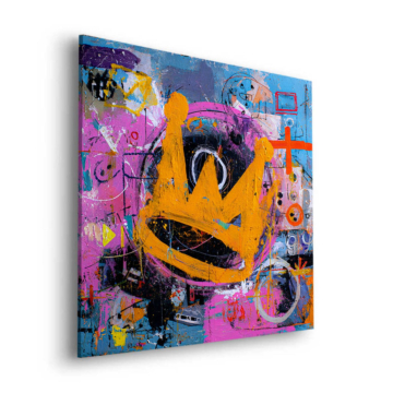 Couronne graffiti inspiré de Basquiat - tableau Dibond mat