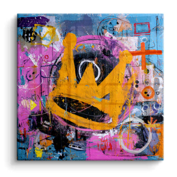 Basquiat Inspired Crown Graffiti PVC Gloss Art