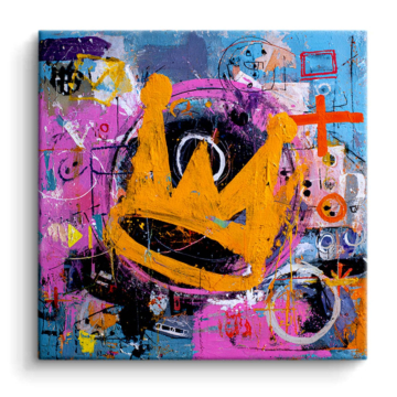 Couronne graffiti inspiré de Basquiat - tableau PVC mat