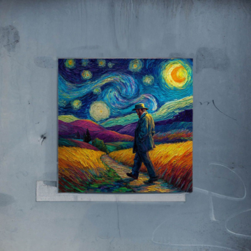Promenade étoilée inspirée de Van Gogh - poster