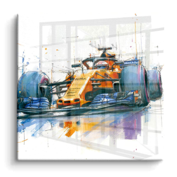 McLaren Inspired Formula Watercolor PVC Gloss Art