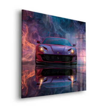 Neonrauch inspiriert von Ferrari - Acrylglasbild