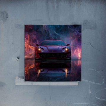 Fumée néon inspirée de Ferrari - poster