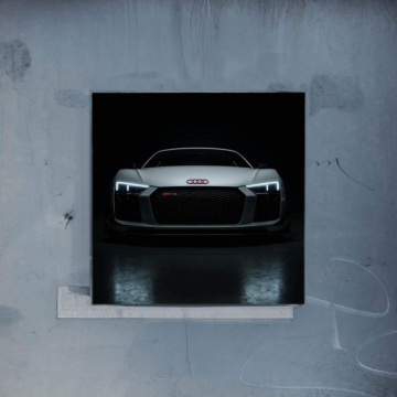 Dunkle Frontansicht des Audi R8 - Poster