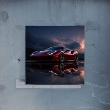 Ferrari Monza dans la tempête - poster