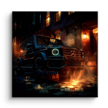 Mercedes G Class Inspired Night Canvas Art