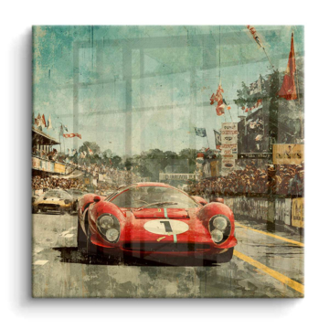 Course inspirée de Ferrari 330 P4 - tableau PVC brillant
