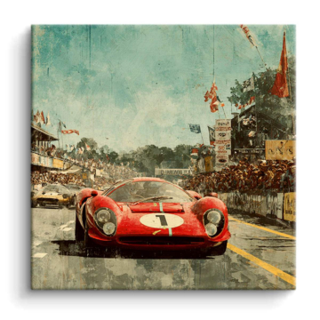 Wyścigowy inspirowany Ferrari 330 p4 - obraz na matowym PVC