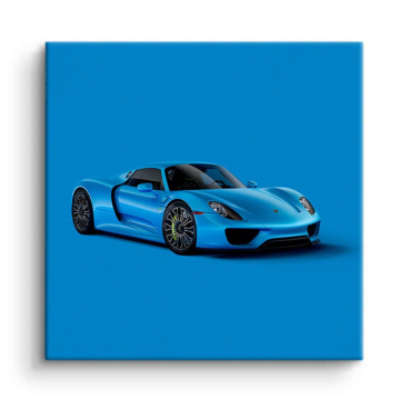 Porsche 718 Spyder Inspired Blue Canvas Art
