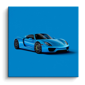 Porsche 718 Spyder Inspired Blue PVC Matt Art