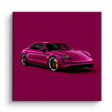 Porsche Taycan Inspired Magenta Car Canvas Art