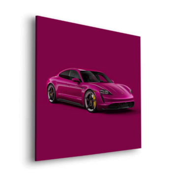 Porsche Taycan Inspired Magenta Car Dibond Matt Art