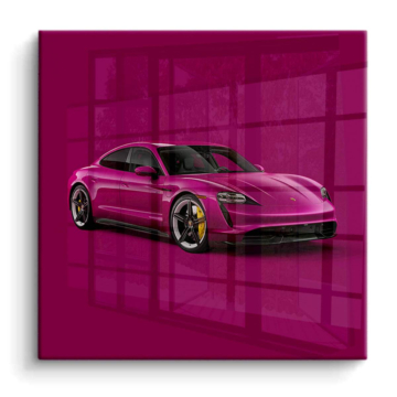 Porsche Taycan Inspired Magenta Car PVC Gloss Art