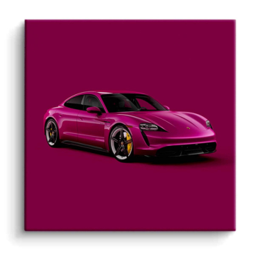 Porsche Taycan Inspired Magenta Car PVC Matt Art