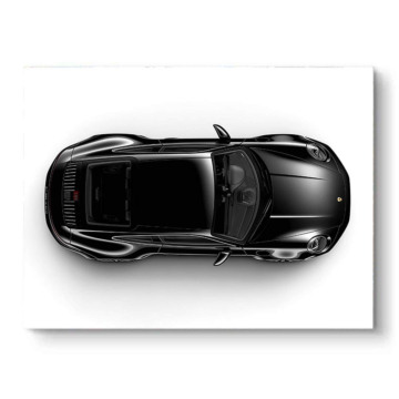 Porsche 911 Carrera Top View PVC Matt Art