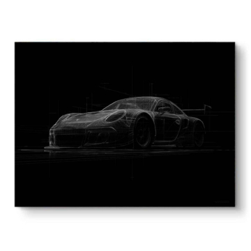 Porsche 911 Dark Silhouette Canvas Art