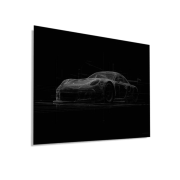 Porsche 911 Dark Silhouette Dibond Matt Art