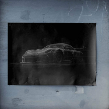 Dunkle Porsche-911-Silhouette - Poster