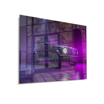 Mercedes G-Class Purple Neon Acrylic Glass Art