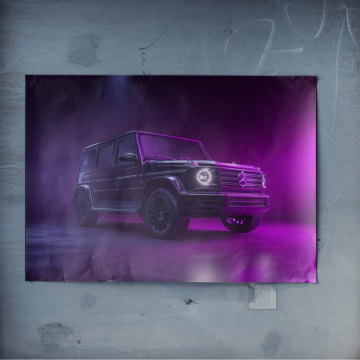 Mercedes G-Class morado neón - póster