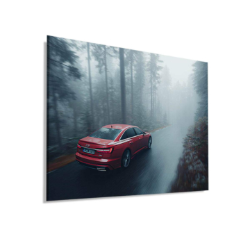Audi A8 brumoso bosque - cuadro Dibond mate