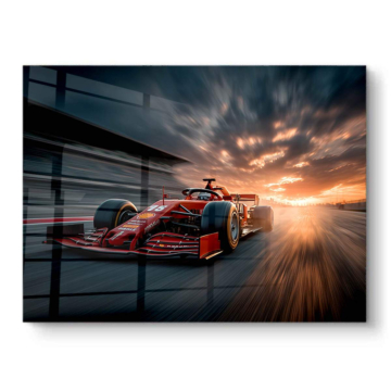 Ferrari F2004 au coucher du soleil - tableau PVC brillant