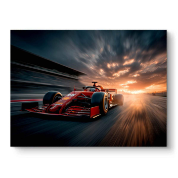 Ferrari F2004 zachód słońca wyścig - obraz na matowym PVC