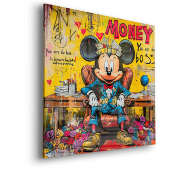 Argent inspiré de Mickey Mouse - tableau en verre acrylique