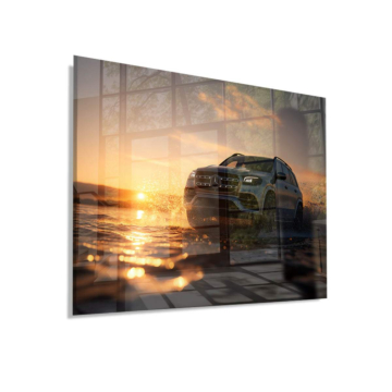 Mercedes SUV Sunset Drive Acrylic Glass Art