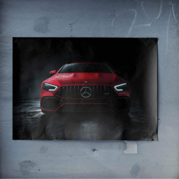 Mercedes AMG Red Front Poster Art