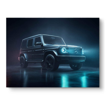 Mercedes G-Class Blue Lights Canvas Art