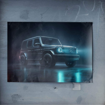 Mercedes G-Class con luces azules - póster