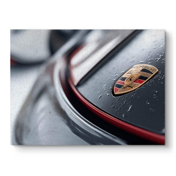 Porsche Badge Close Up Canvas Art