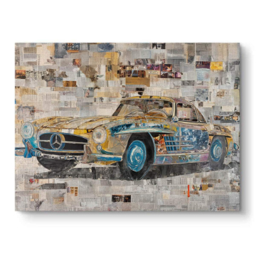 Mercedes Classic Mosaic Canvas Art