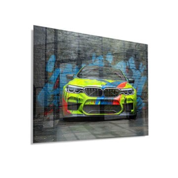 BMW M Graffiti Paint Acrylic Glass Art