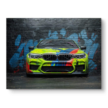 BMW M Graffiti Paint Canvas Art