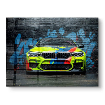 Bmw m graffiti peinture - tableau PVC brillant