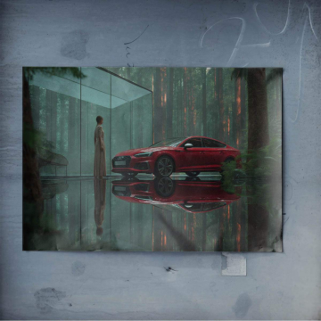 Audi RS 5 mit Waldspiegelung - Poster