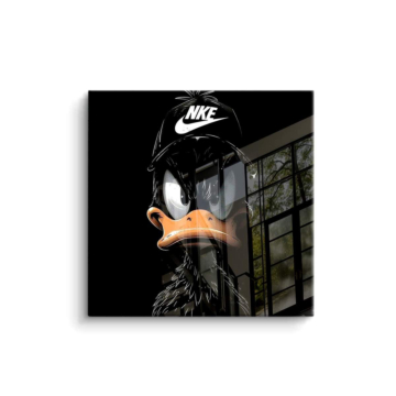 Motyw Nike inspirowany Kaczorem Daffym - obraz na PVC z połyskiem
