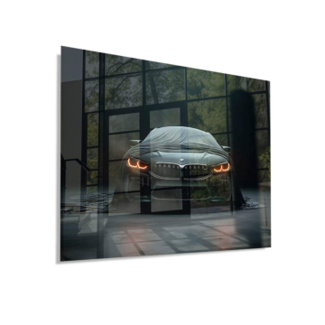 BMW M8 oscuro frontal - cuadro en vidrio acrílico