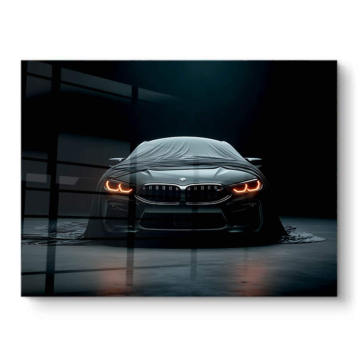 Bmw m8 sombre avant - tableau PVC brillant