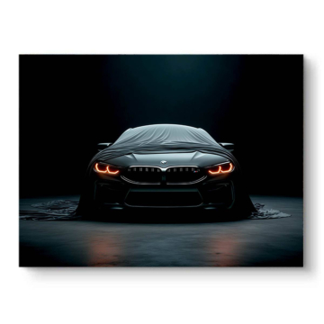 BMW M8 oscuro frontal - cuadro PVC mate