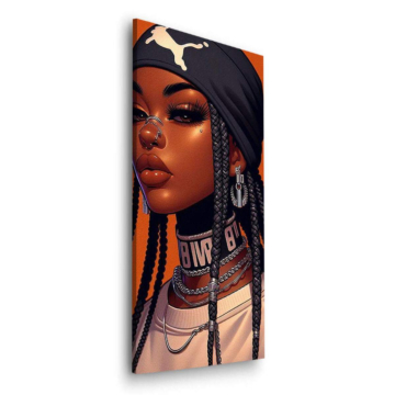 Streetwear Woman Bandana Portrait Dibond Matt Art