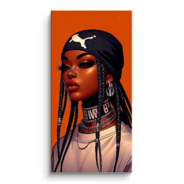Streetwear Woman Bandana Portrait PVC Matt Art
