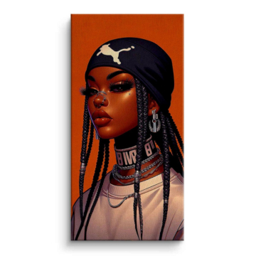 Streetwear Woman Bandana Portrait Canvas Art