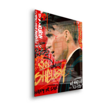 Retrato rebelde inspirado en Peaky Blinders - cuadro en vidrio acrílico