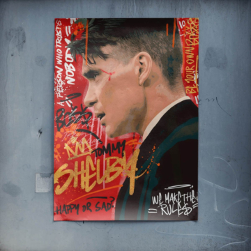 Portret buntownika inspirowany Peaky Blinders - plakat
