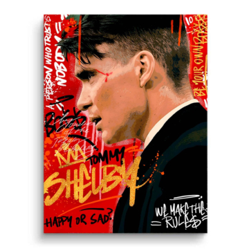 Portret buntownika inspirowany Peaky Blinders - obraz na matowym PVC