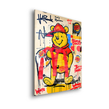Winnie the Pooh Inspired Burger Bear Acrylic Glass Art